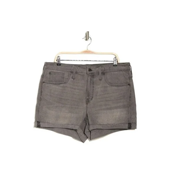 Madewell High Rise Cuffed Denim Shorts Gray Slater Wash M9237 Plus Size 14W 14 - Picture 5 of 8